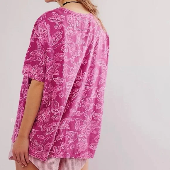 NWOT Free People We The Free Nina Printed Tee - Picture 2 of 6